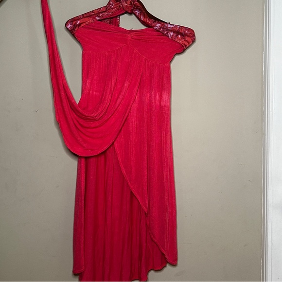 SOLD! Coral Y2K Sweetheart Halter Top/Dress; Size Small - Picture 5 of 8
